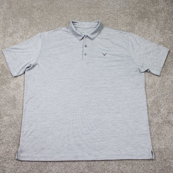 Callaway Opti-Dri Polo Shirt Mens 2XL XXL Gray Polyester Golf S/S Pullover - Picture 1 of 12